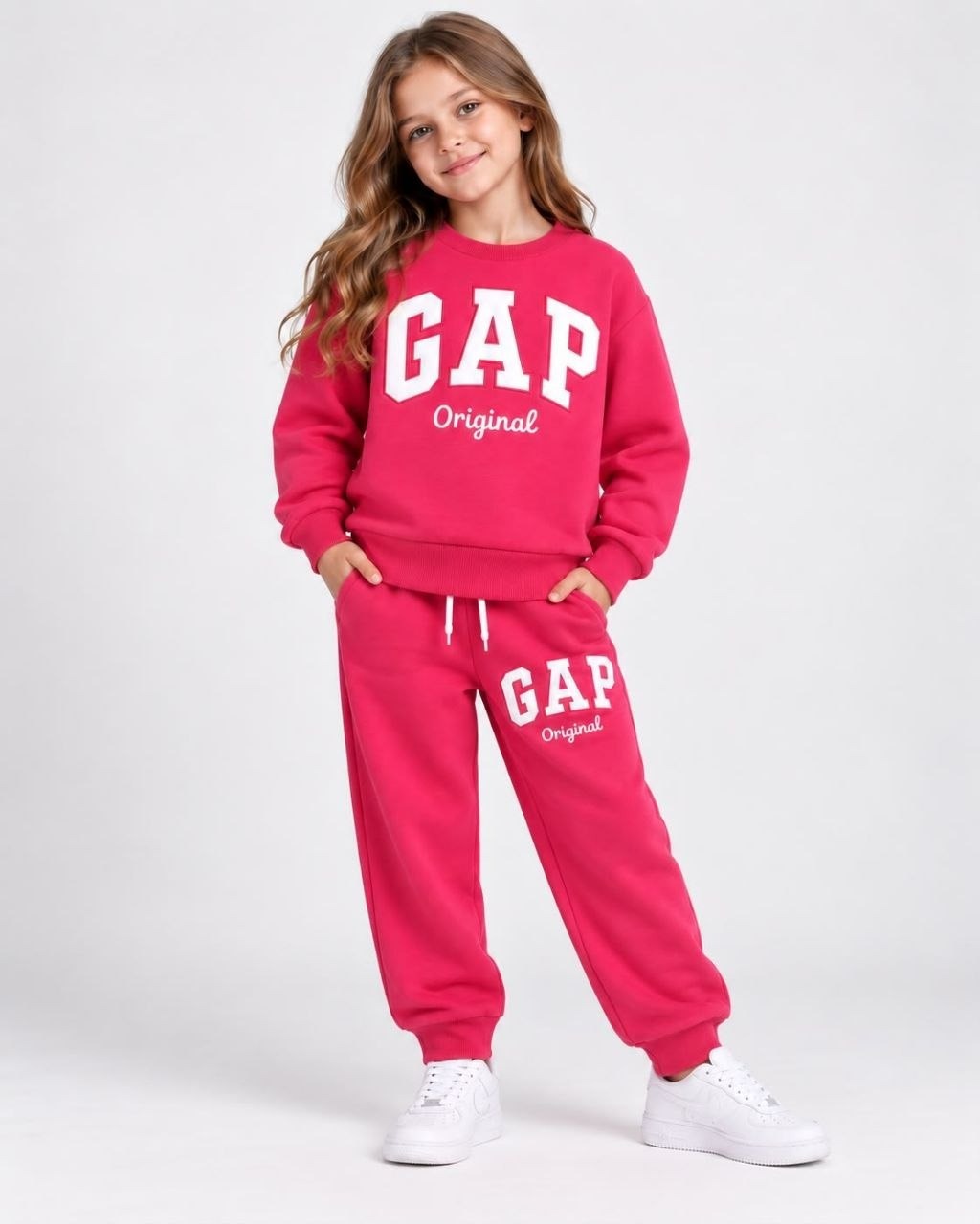 Hot Pink "GAP Original" Sweatshirt and Joggers Set - Girls (3 -10Y)