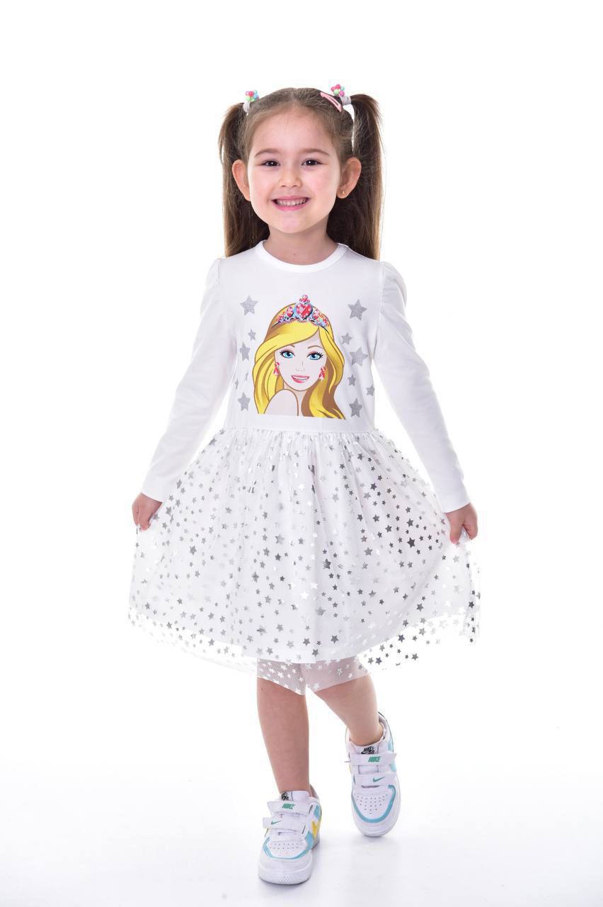 Princess Sparkle Long-Sleeve Dress- Toddler/Kids  Girls
