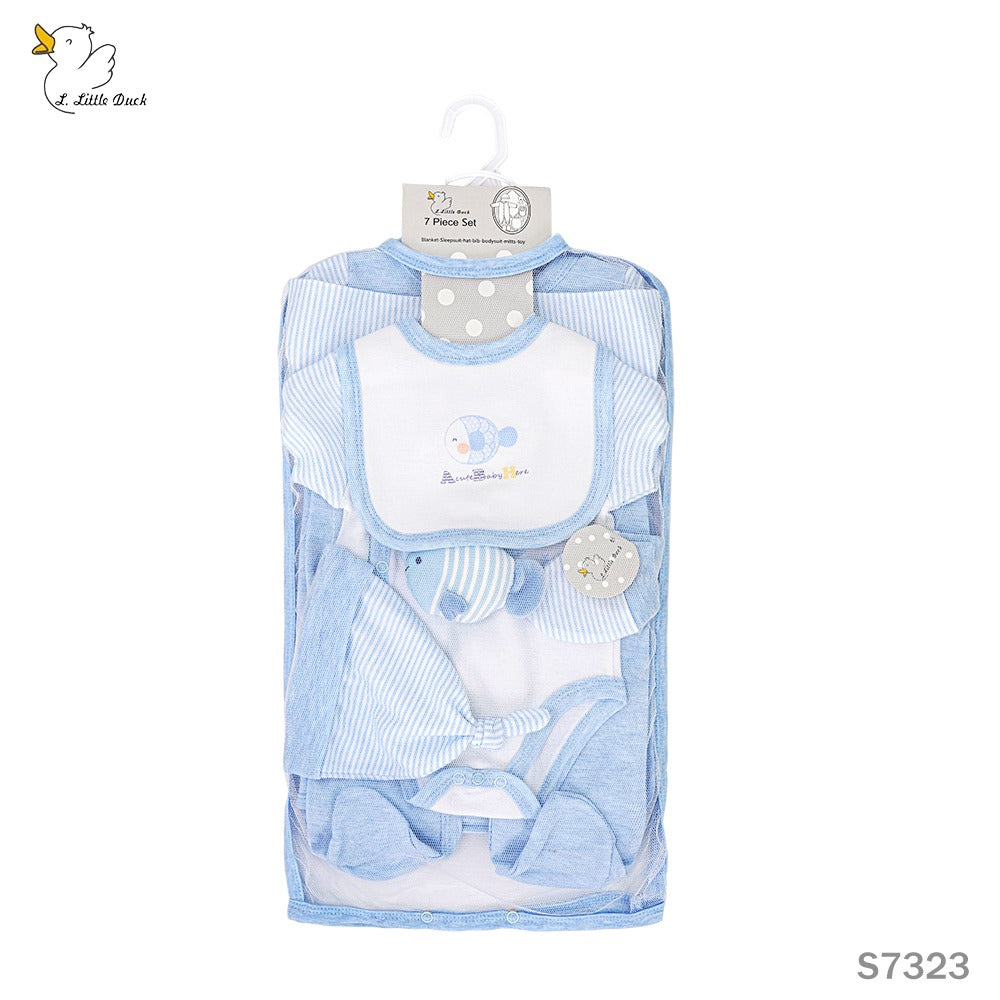 Newborn Baby 7 Piece Cotton Set – Fish Design– (Newborn – 6 M)