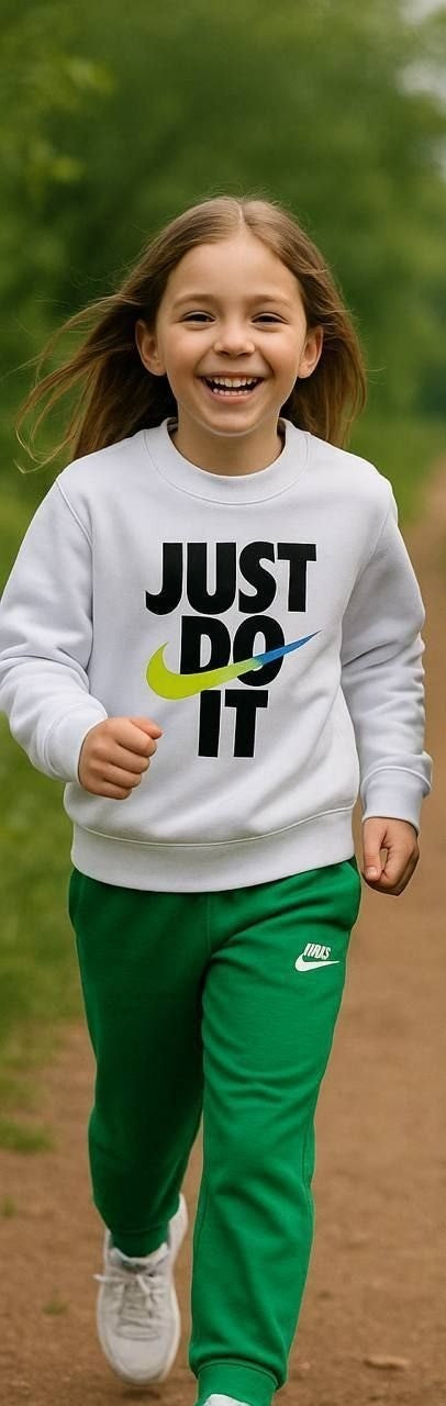 Nike Just Do It Sweater and Jogger White -Black Kids Set - Kids Boys (3-12Y)