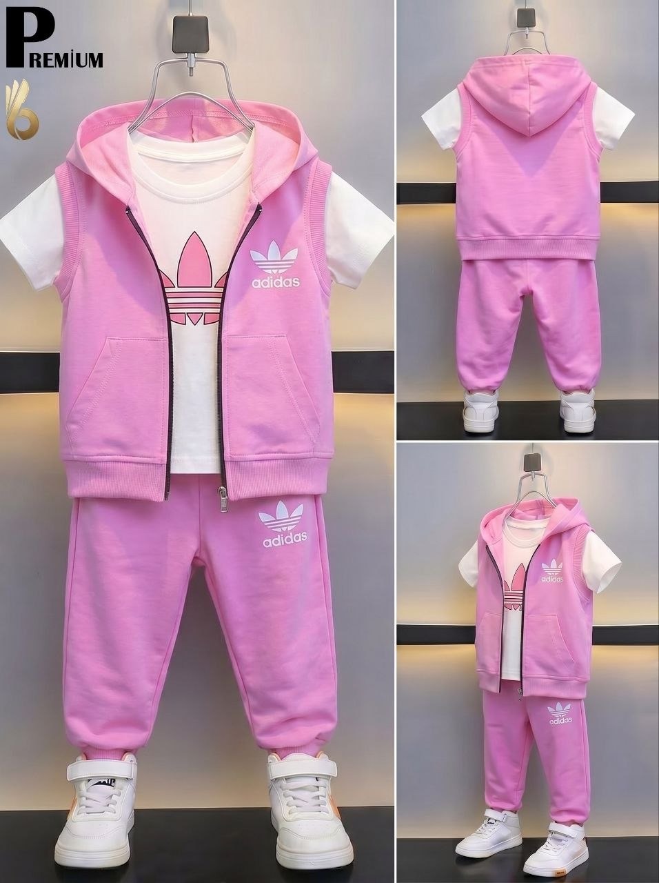 Baby Girls' Adidas Trefoil 3-Piece Hooded Set - Baby Girls (6 to 24M)