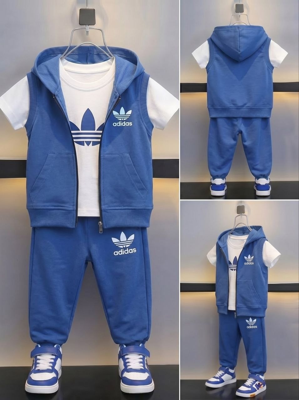 Baby Boys' Adidas Trefoil 3-Piece Hooded Set- Baby Boys (Ages 6 to 24M)