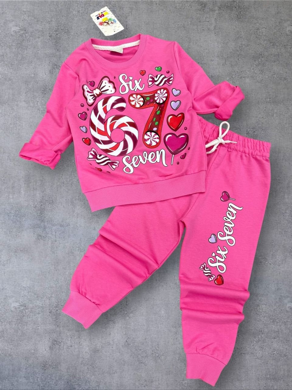 Sweet "Six Seven Pink Autumn Set - Kids Girls (2 -8Y)