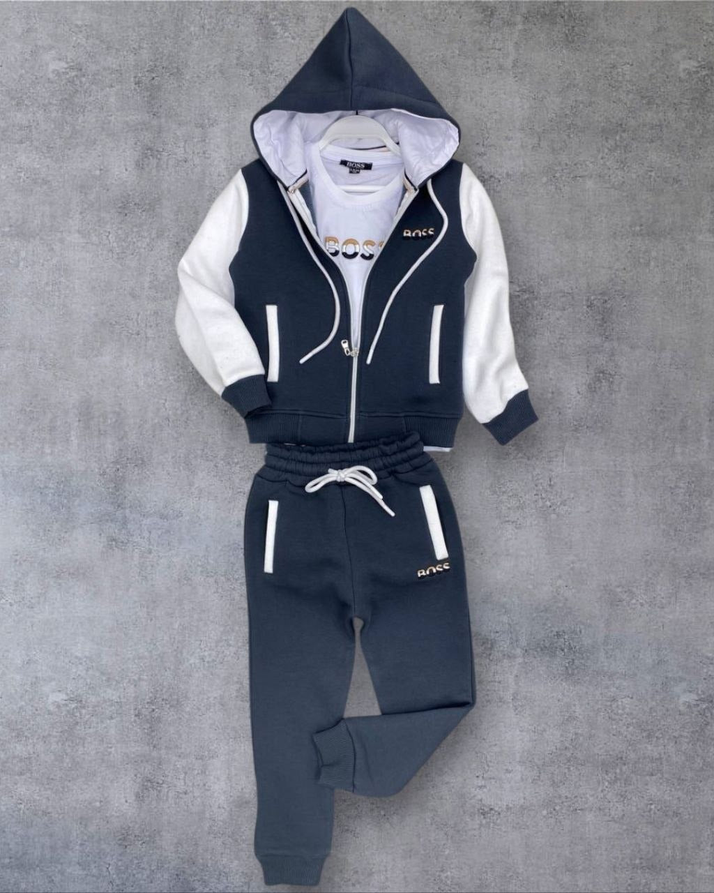 Dark Slate Urban 3-Piece Premium Quality Zip Set - Kids Boys (3 -10Y)