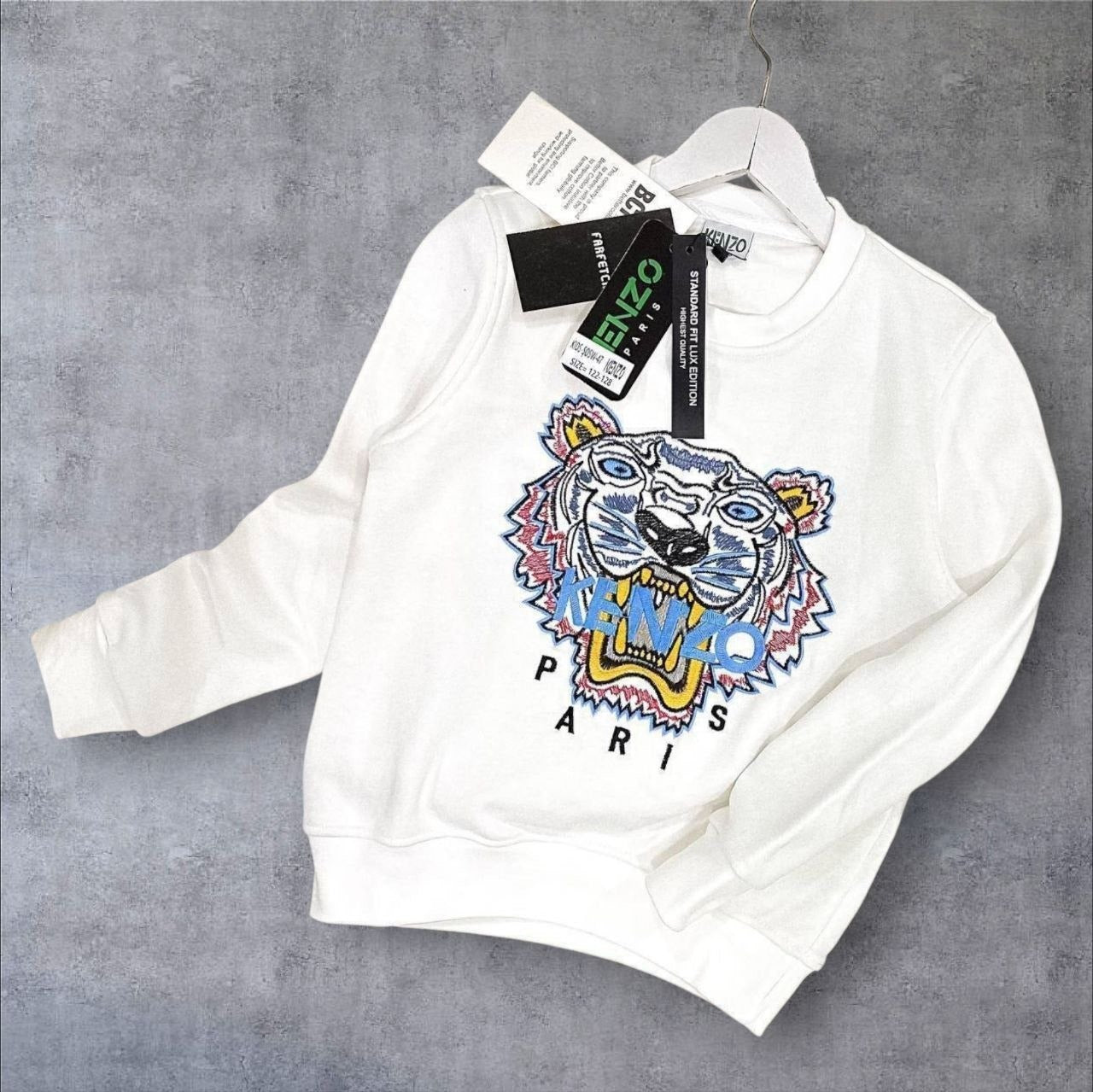 Kids Embroidered Tiger White Sweatshirt KZO - Boys (2-16Y)