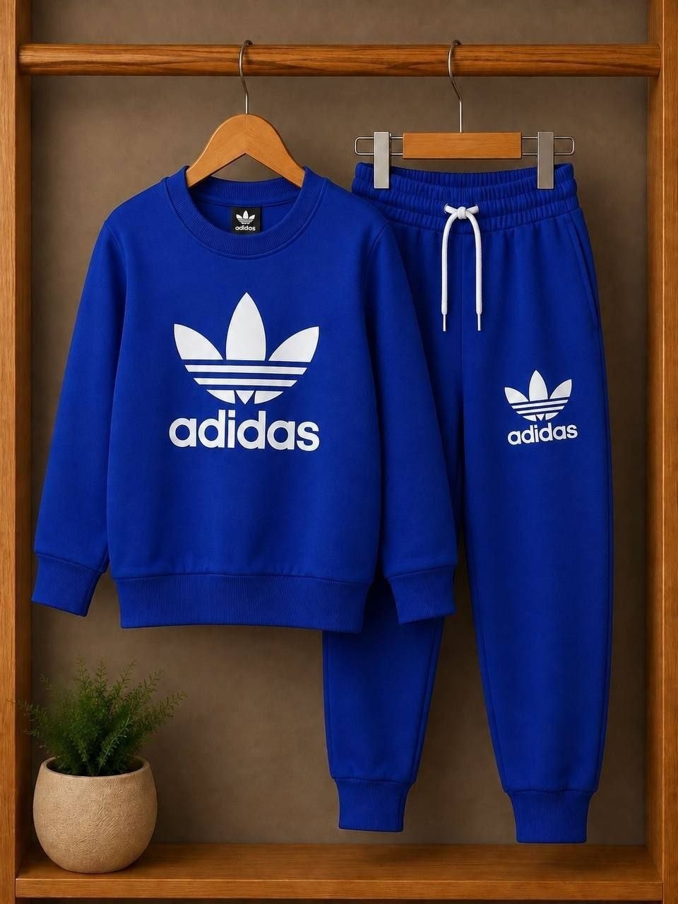 Royal Blue Trefoil Sweatshirt and Joggers Set - Boys (3-10Y)