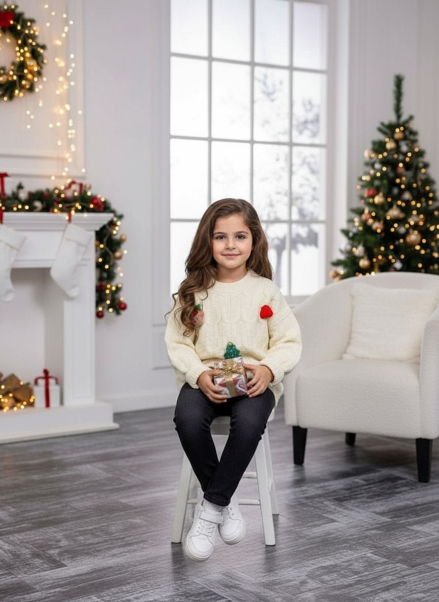 GKids’ Holiday Knitted Sweater – 3D Christmas Design - Kids Boys/Girls (3-10Y)