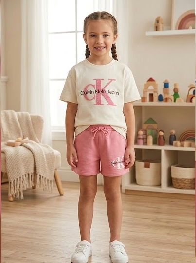 Calvin Klein Jeans Kids Monogram T-Shirt andShorts Set - Kids Girls (Age: 3-10Y)