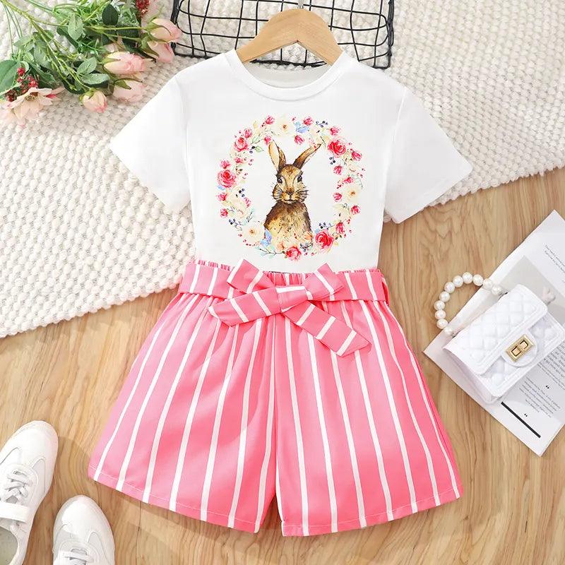 Childlike Animal Pattern Rabbit Bandage Set - Kids Girl (3Pcs) - Novo Kids