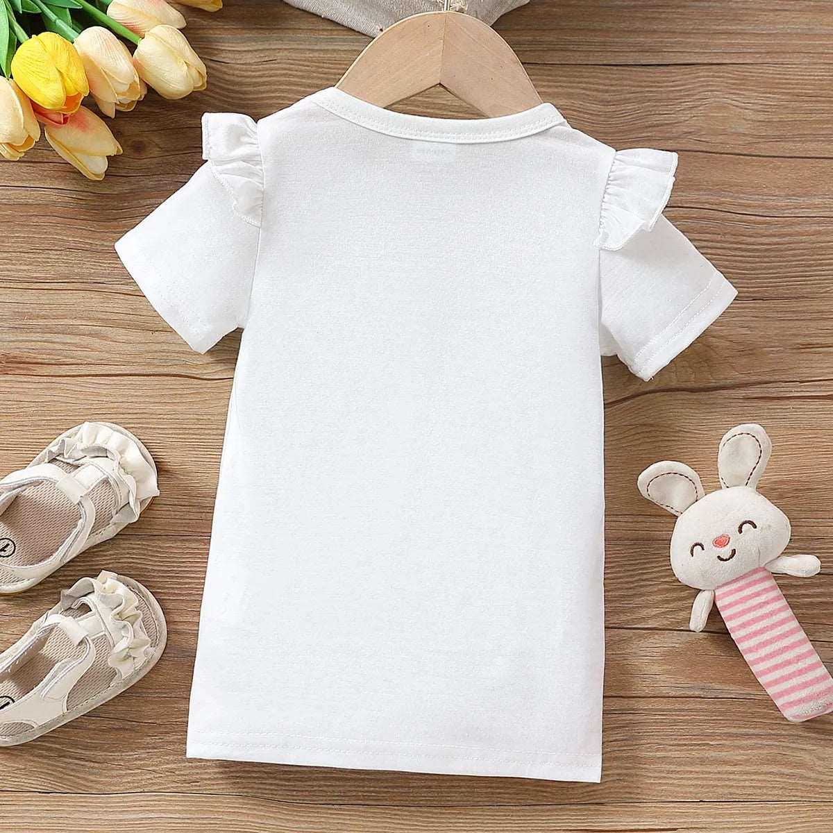 Childlike Animal Pattern Cat Flutter Sleeve Dress - Baby Girl - Novo Kids