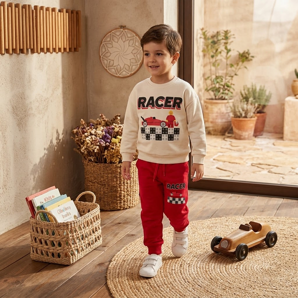 Kid Racer Two-Piece Tracksuit Set - Kids Boys (Ages 2 to 8)