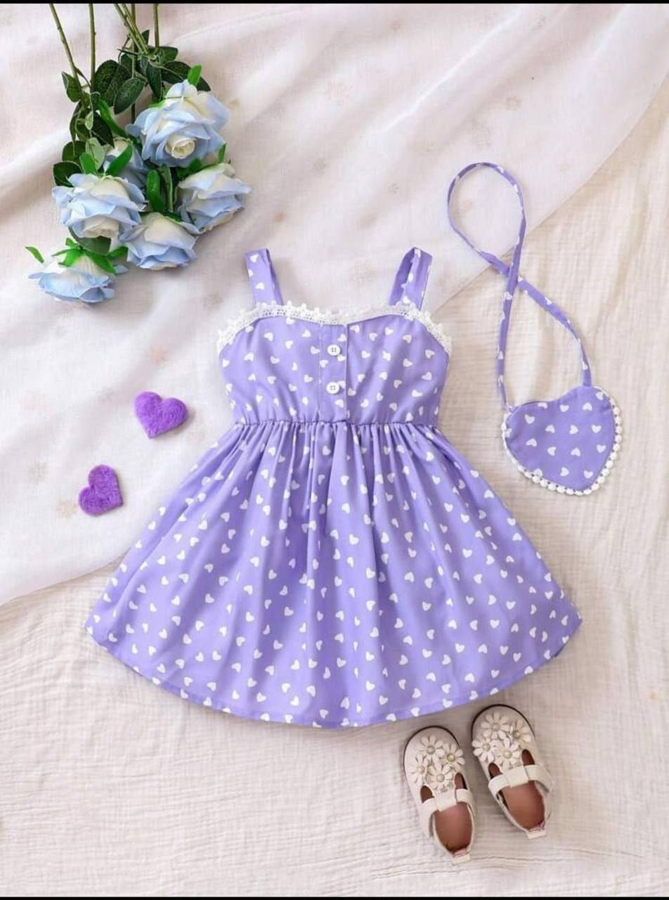 Sweetheart Purple Party Dress Set with bag - Baby Girls (6-24 M)