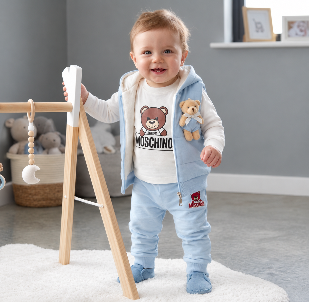 Moschino Bear Baby Boy Se (Premium Quality)- Baby Boys (Ages 6 to 36M)