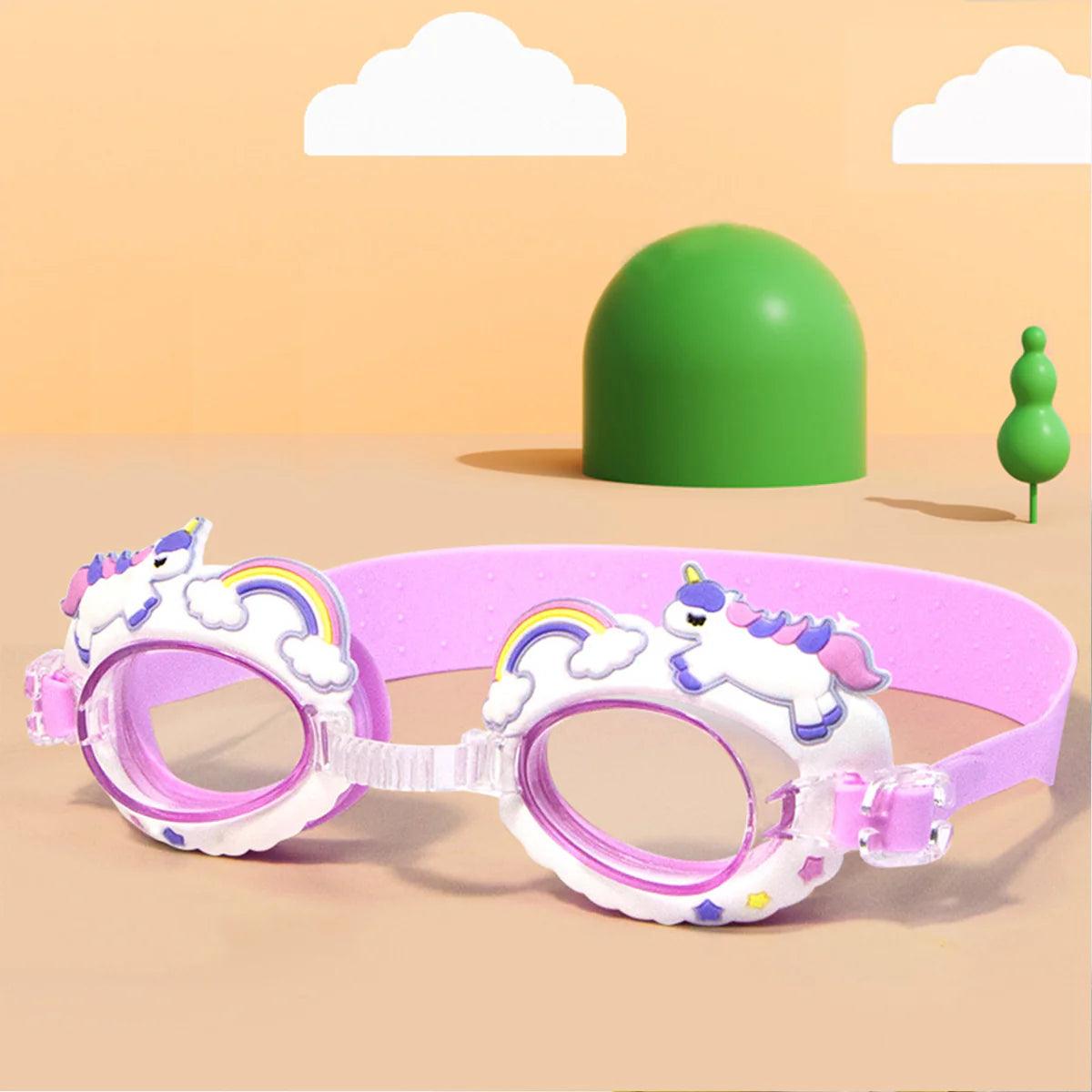 Sporty Cute Cartoon Animal Swimming Goggles - Toddler/Kid - Novo Kids