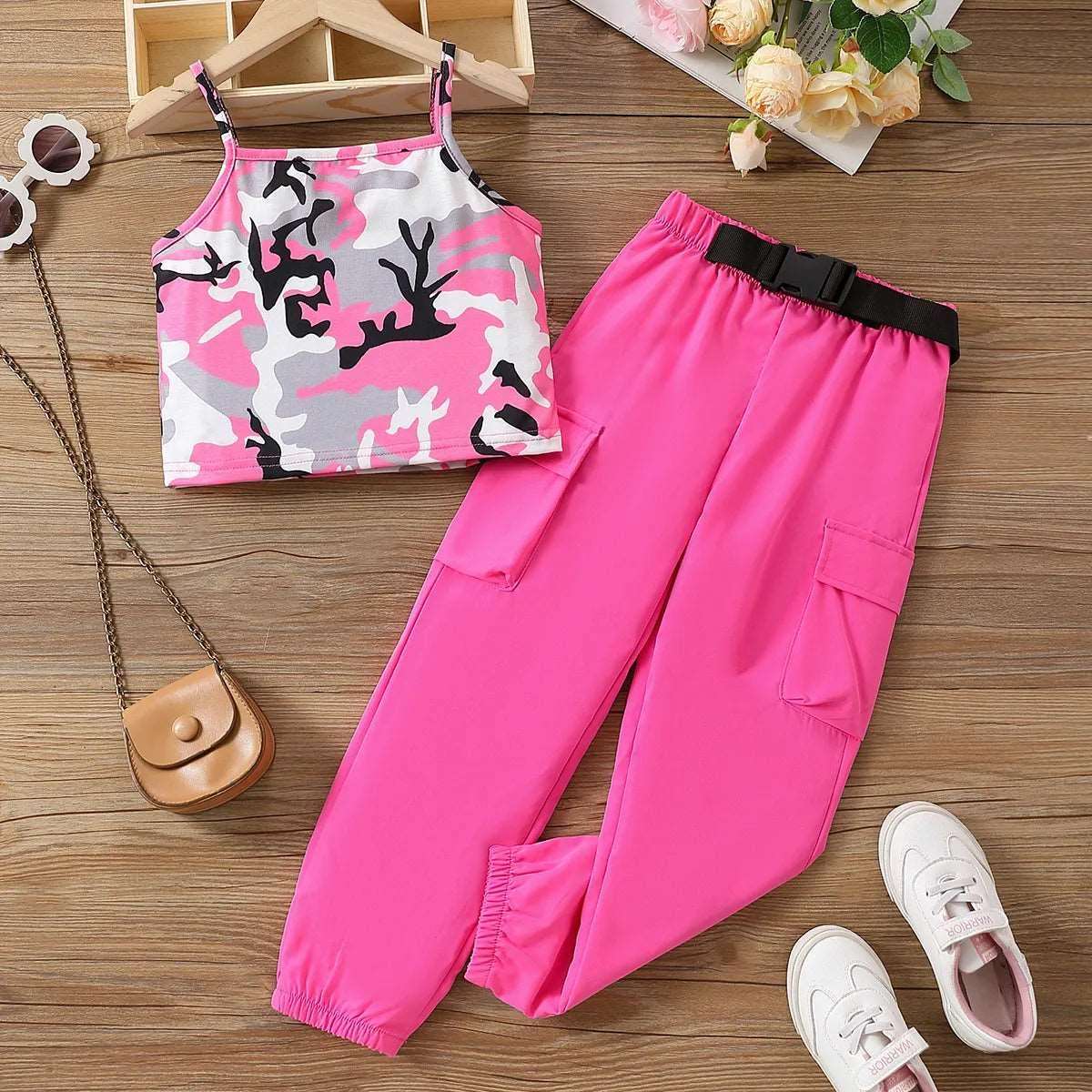 Camouflage Avant-garde Girl's Top & Pants Set - Kids Girls (2pcs) - Novo Kids