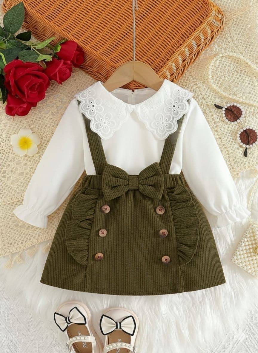 Baby Girl Suspender Dress and Bow Set - Baby Girls (6-24 M)