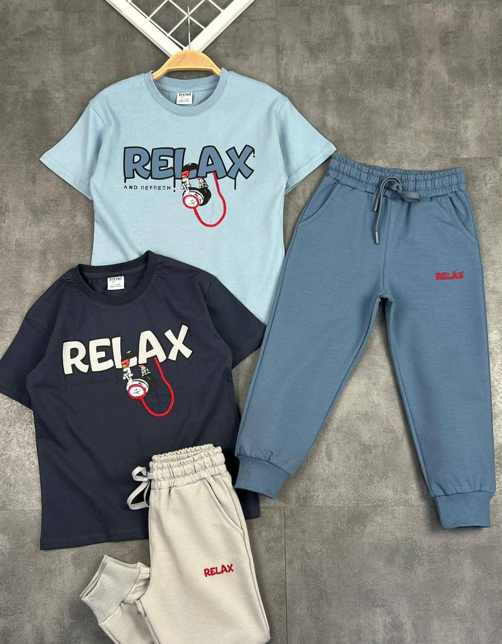 RELAX Headphone Vibes Top and Pants Set  (2 Colors) - Kids Boys