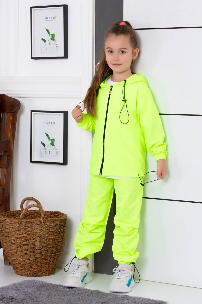 Neon Glow Tracksuit 3 PCs Set– Kids’ Grils