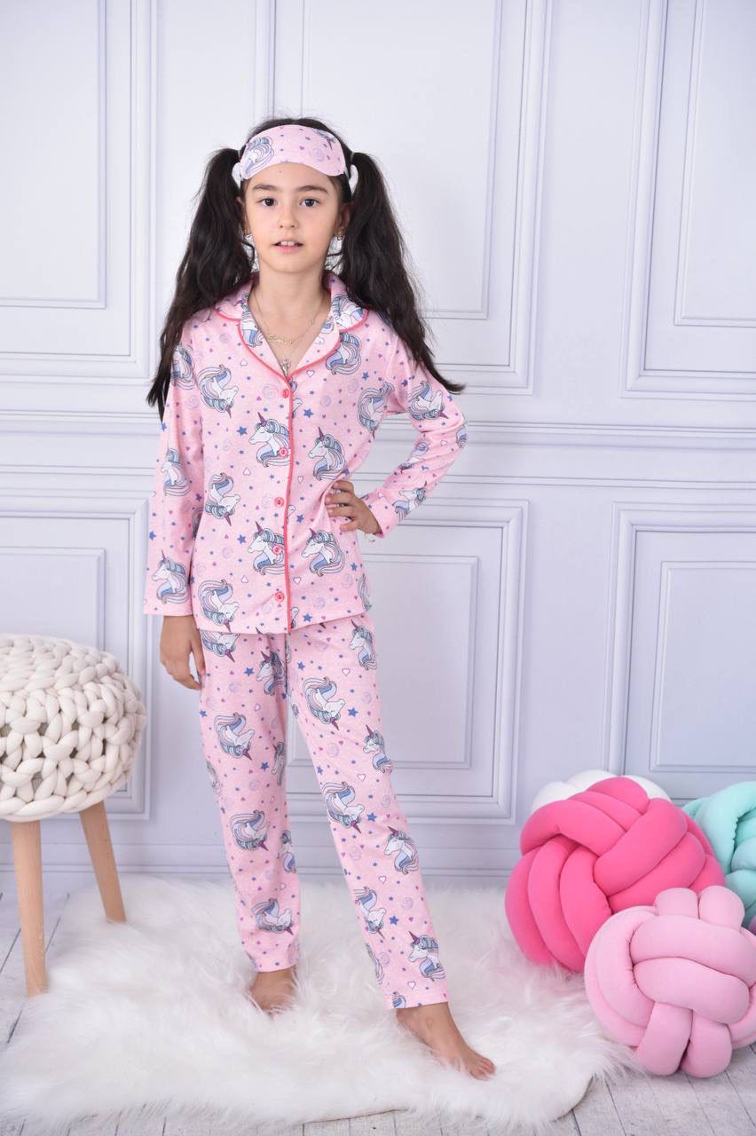 Long Sleeve Pink Unicorn Pajama - Kids Girls
