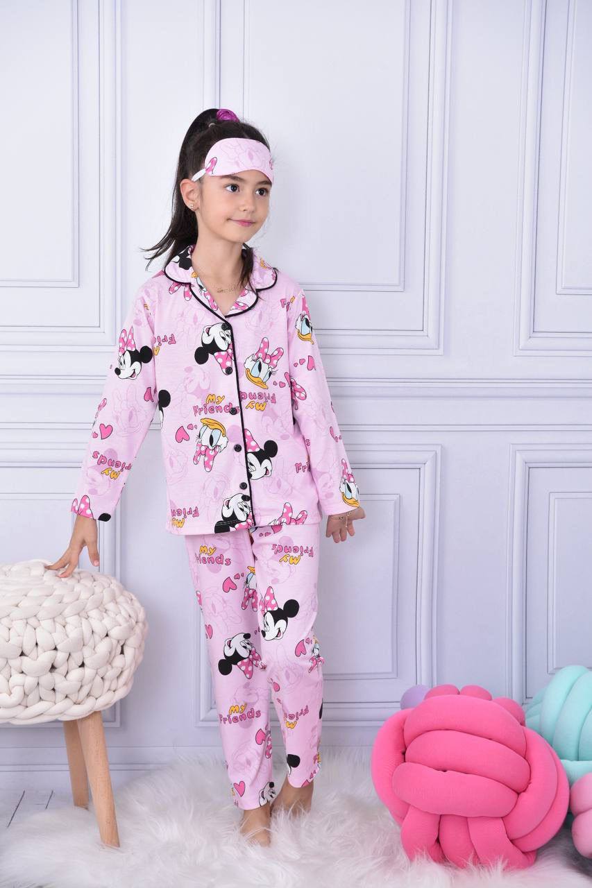 Long Sleeve Pink Minnie & Daisy Pajama - Kids Girls.