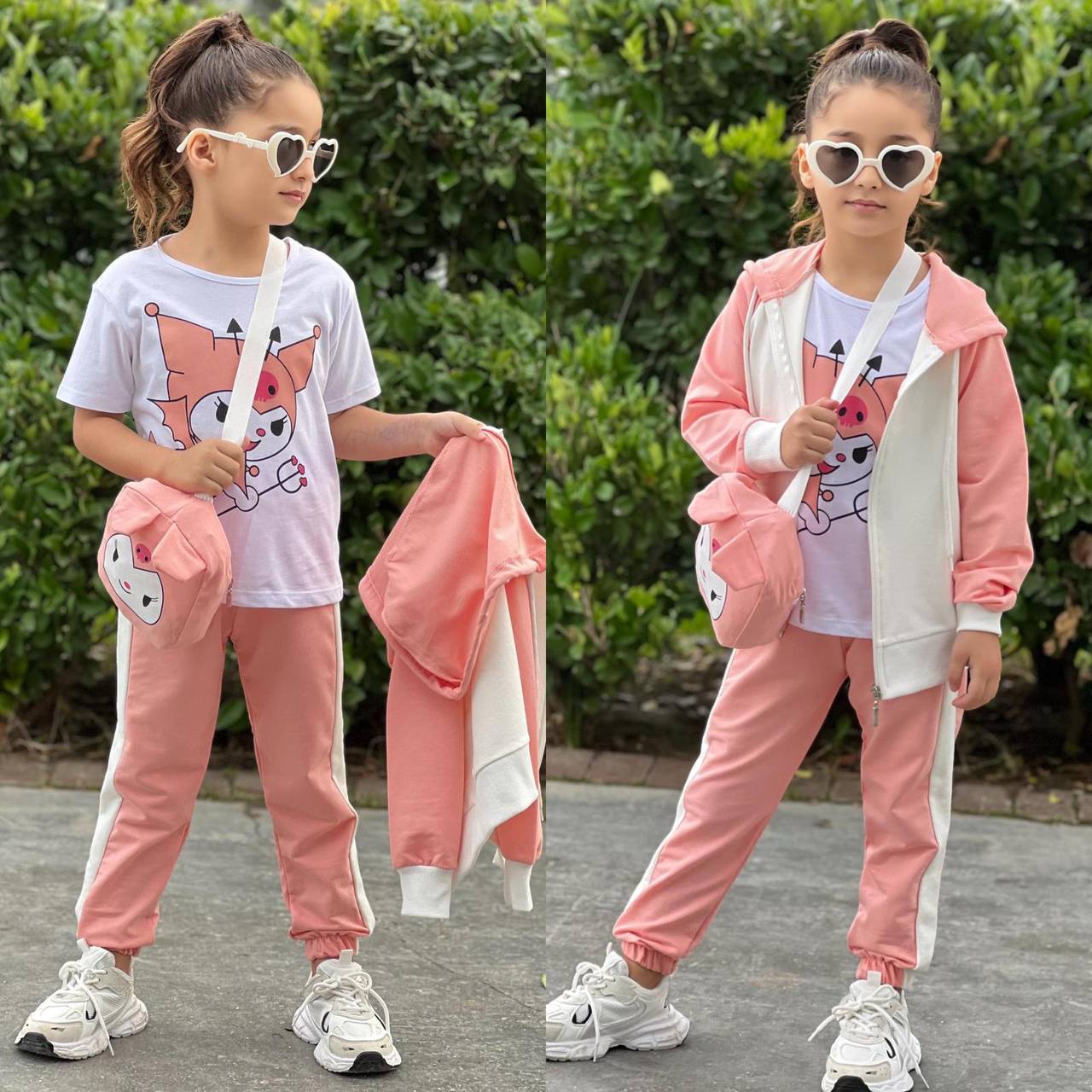 Kuromi chaharacter Outfit 4 Pieces Set - Kids Girls (4Pcs)