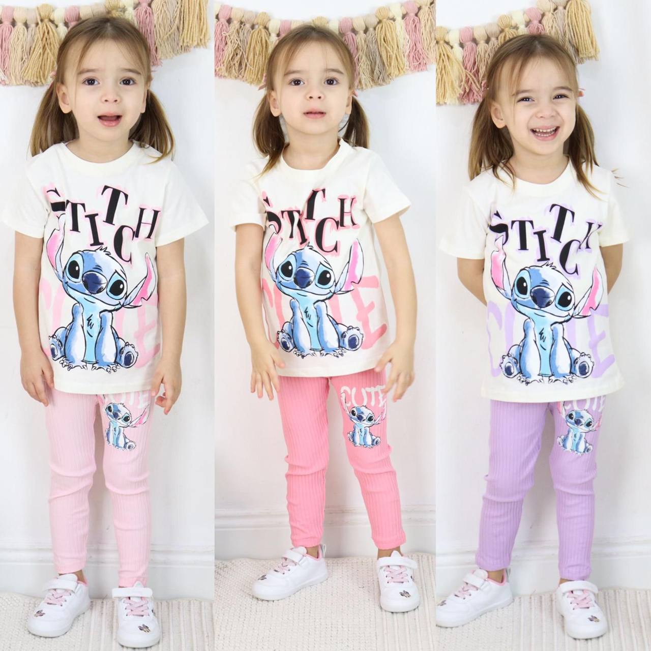 Stitch “Cute Vibes” Girls Outfit Set - Kids Girls (2PCs)