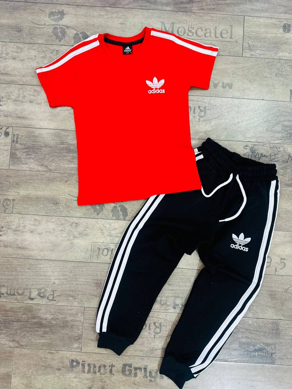Adidas Kids’ T-Shirt and Jogger Set –Red- Kids Boys