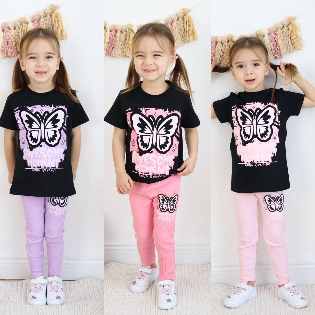 Awesome Moment Butterfly Girls Set – Cool Edition - Kids Girl (2PCs)