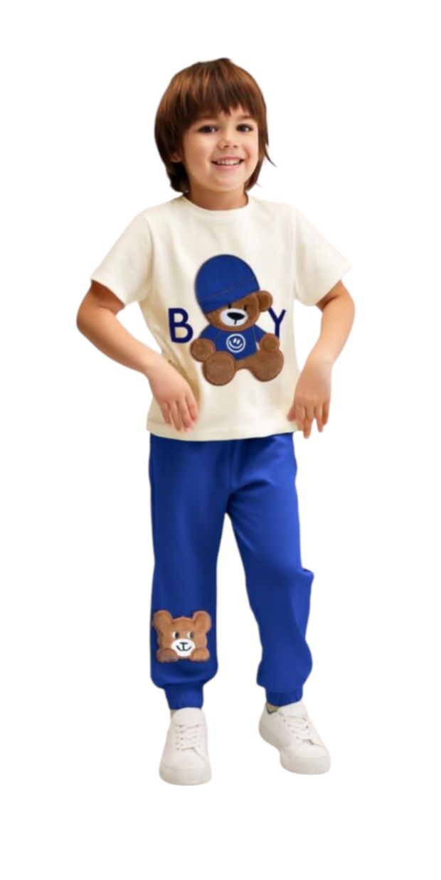 Cool Teddy Bear T-Shirt and Jogger Set for Boys - Kids Boys