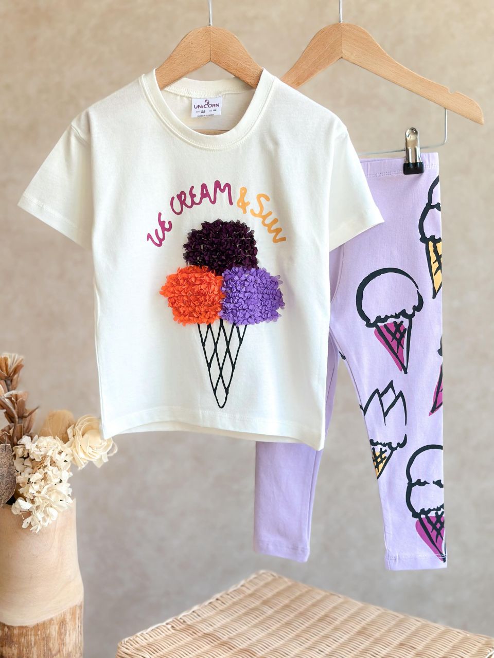 Ice Cream and Sun 2-Piece Girls' Outfit - Kids Girls