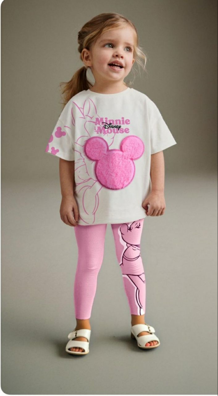 Girls' Disney Minnie Mouse 2-Piece Set – T-Shirt and Leggings- Kids Girls