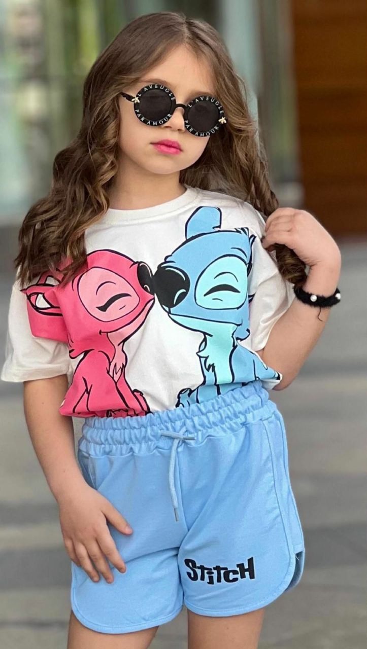 Stitch and Angel Girls' Summer Set   -  Kids Girls