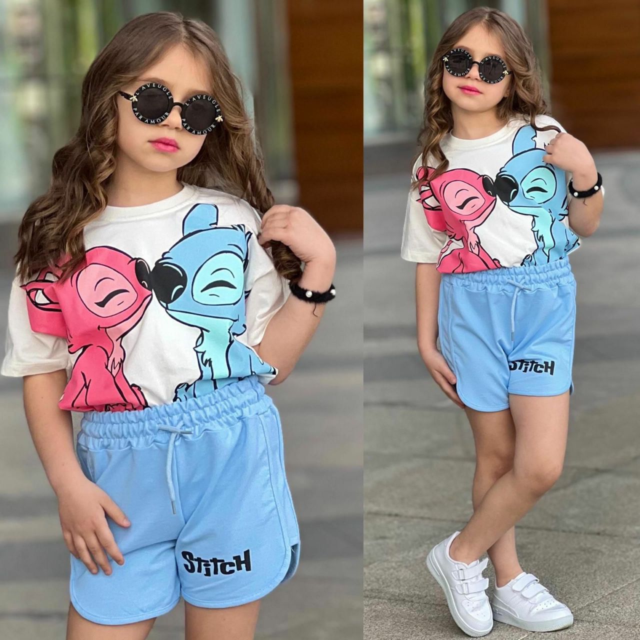 Stitch and Angel Girls' Summer Set   -  Kids Girls