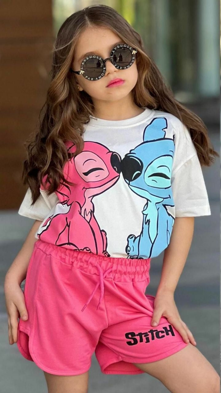 Stitch and Angel Girls' Summer Set   -  Kids Girls
