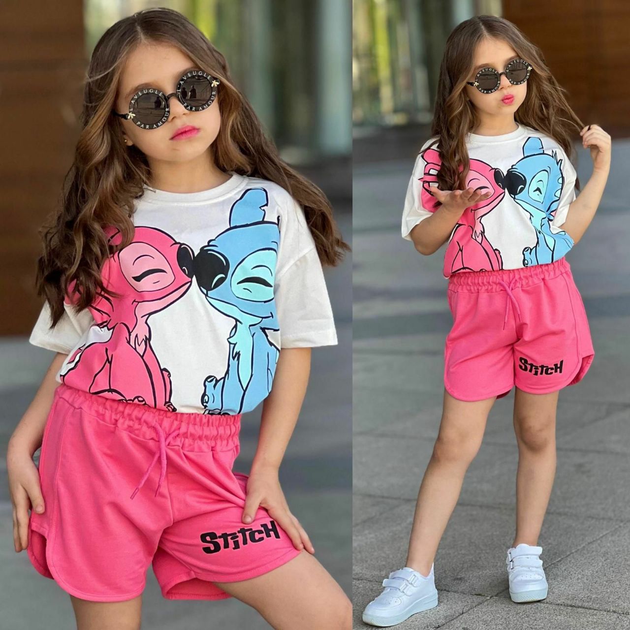 Stitch and Angel Girls' Summer Set   -  Kids Girls