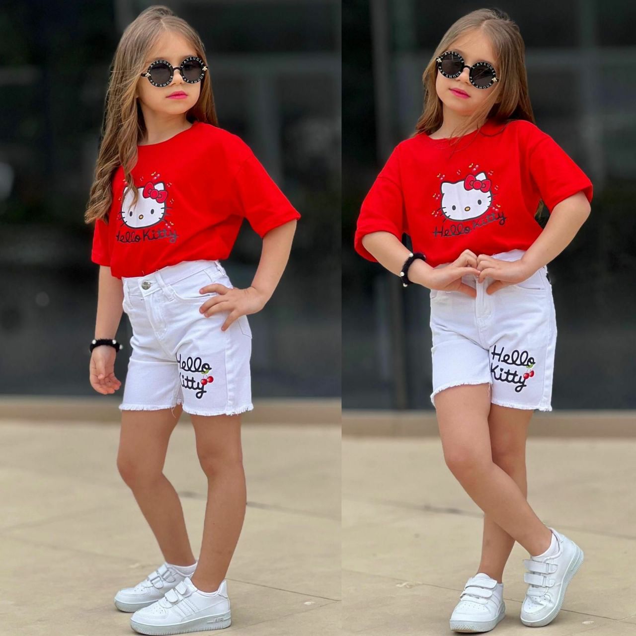 Hello Kitty 2-Piece Outfit – Red and White - Kids Girls