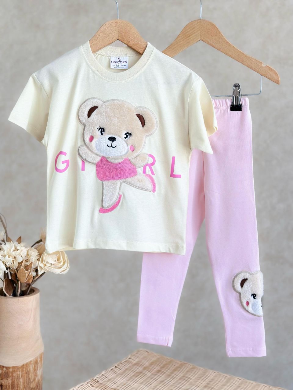 Teddy Bear T-Shirt and Leggings Set for Girls 2-Piece Set - Kids Girls
