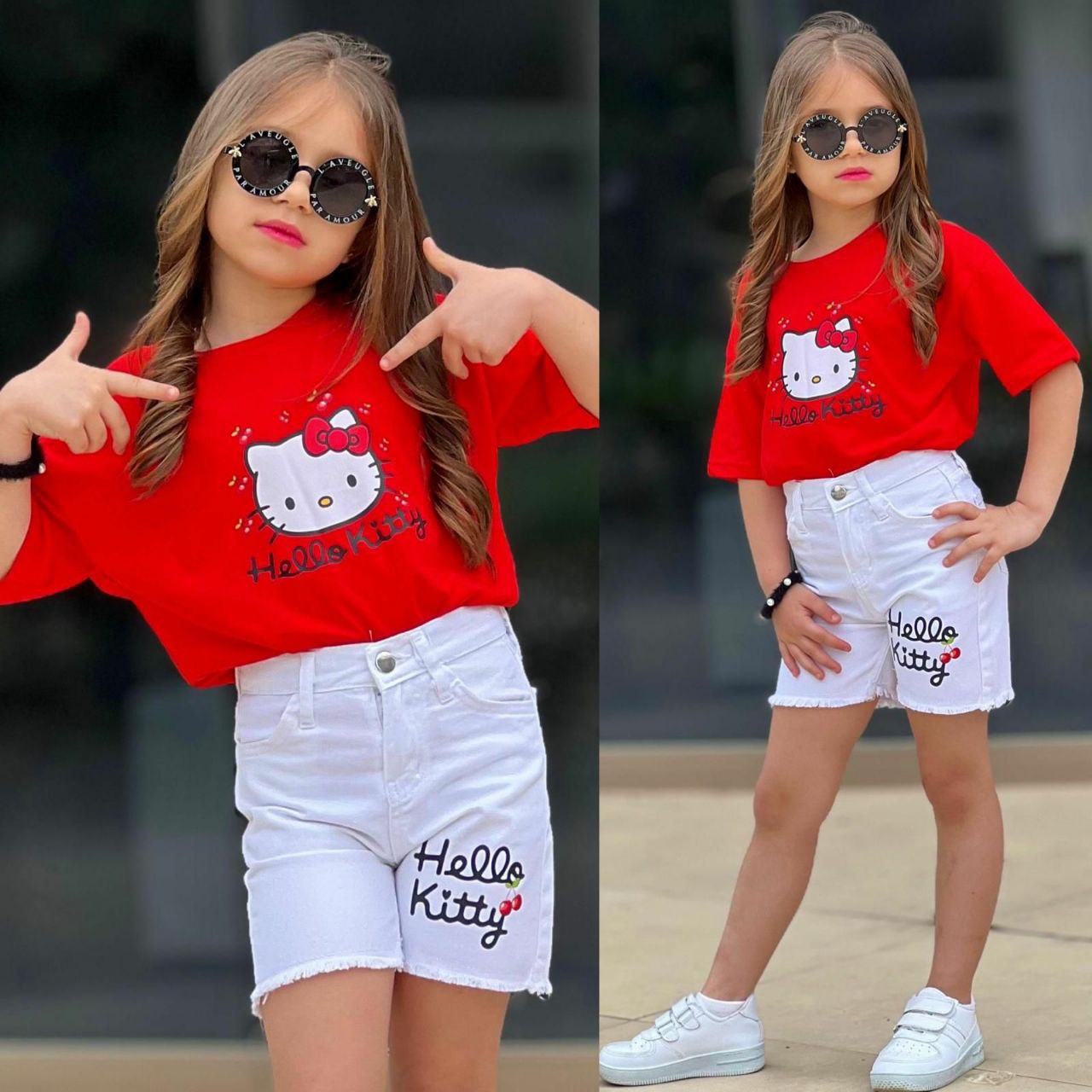Hello Kitty 2-Piece Outfit – Red and White - Kids Girls