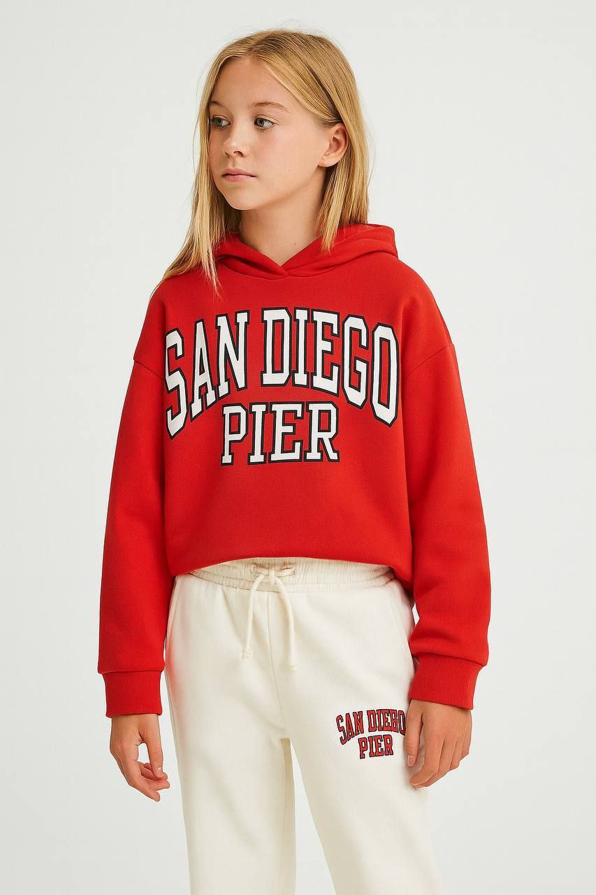 San Diego Pier Hoodie Joggers 2 Piece Tracksuit Set - Kids/Teens Girls (2PCs)