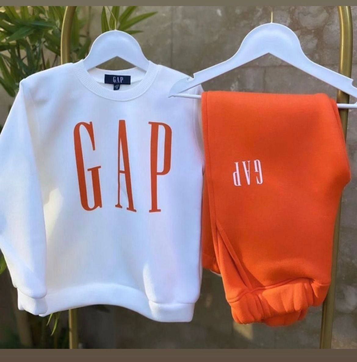 GAP Orange  Sweatshirt and Jogger Kids Set (Fleece Inside)- Kids Boys/Girls (2PCs)