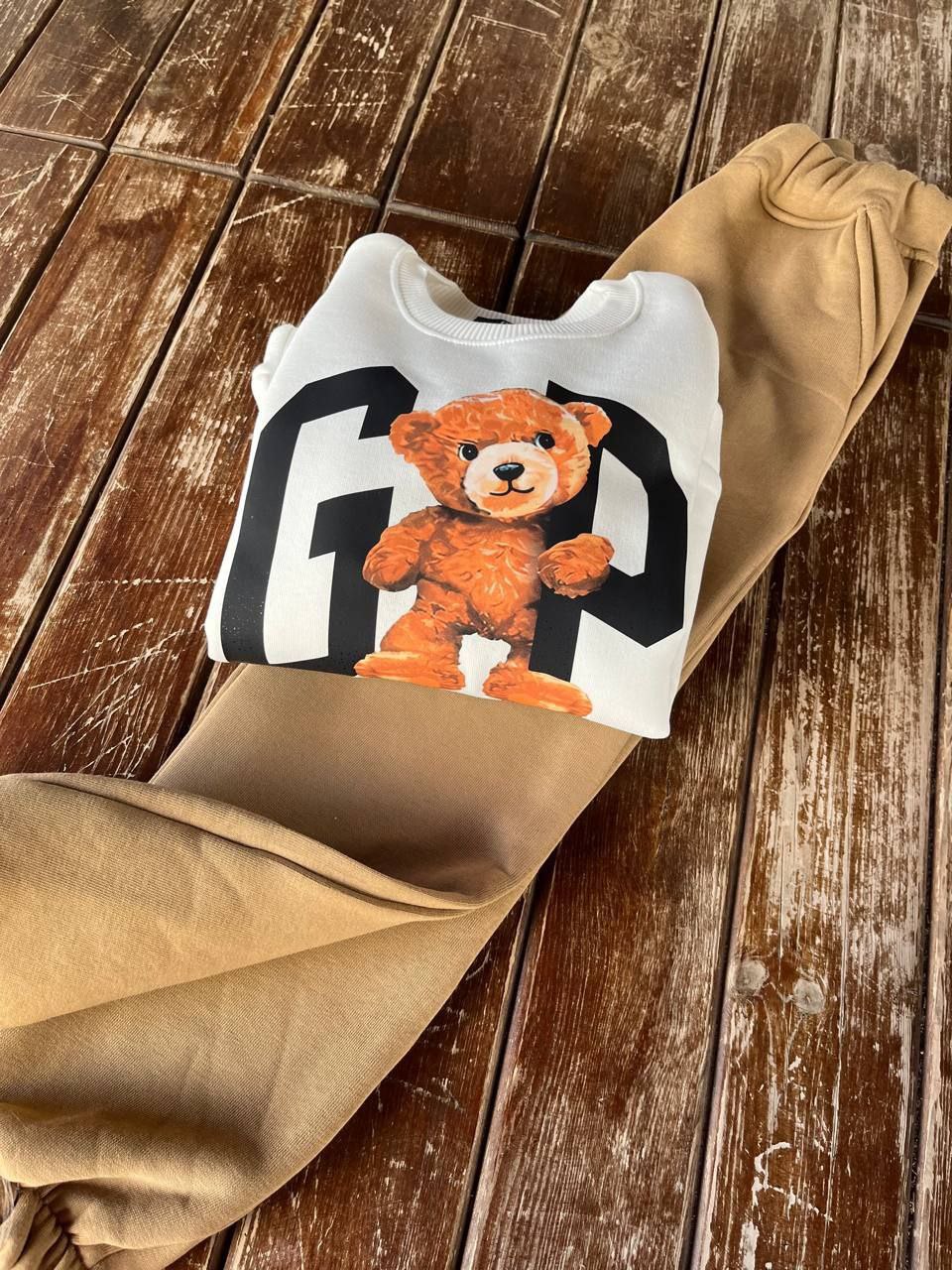 GAP Teddy Bear black/white Sweatshirt and Jogger Unisex Set - Kids Boys/Girls(2PCs)