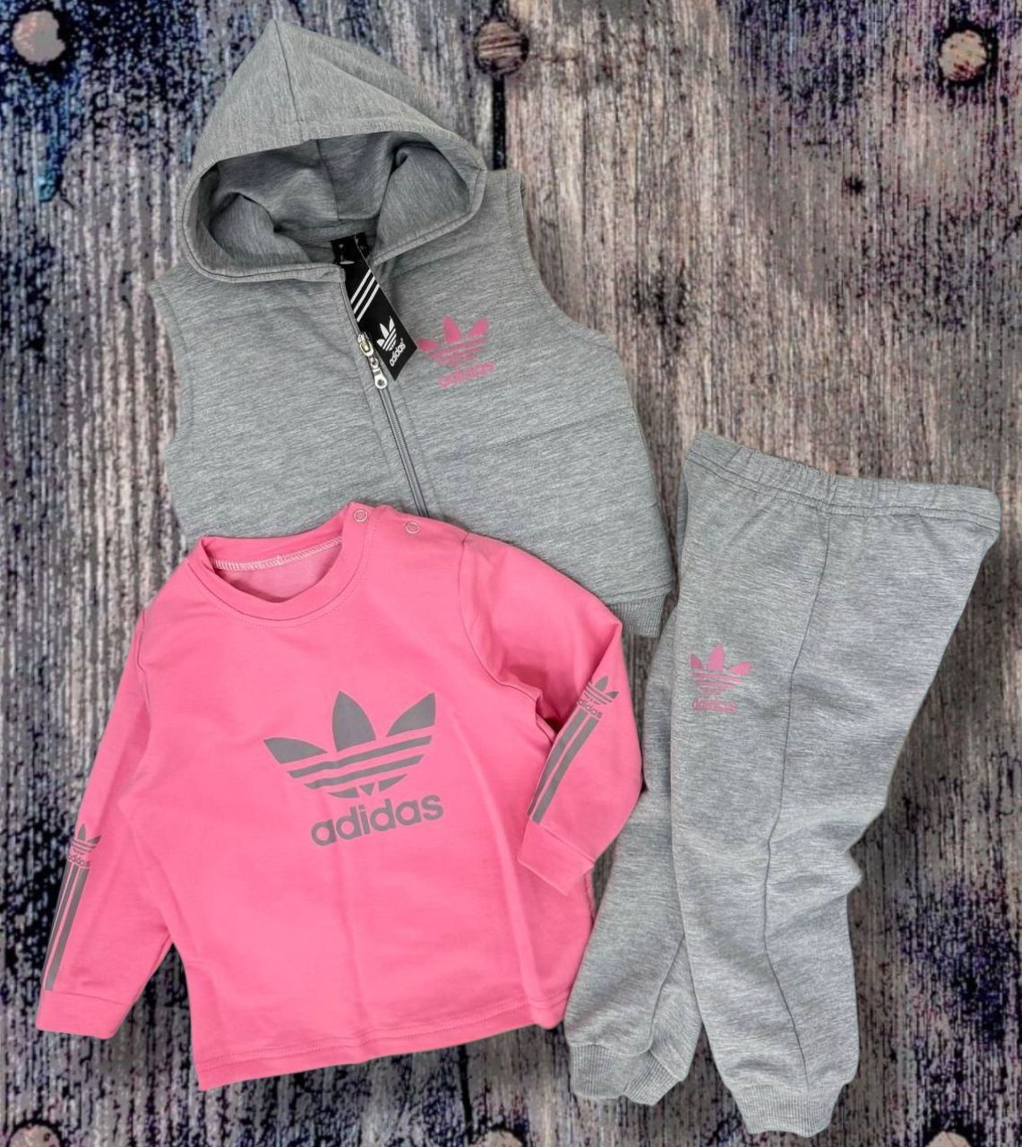 ADIDAS Baby Girls 3-Piece Blue Outfit Set - Baby Girls (3PCs)