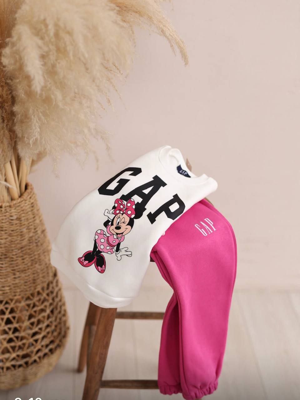 GAP Minnie Mouse Sweatshirt and Jogger Kids Set (Fleece Inside) - Kids Girls (2PCs)