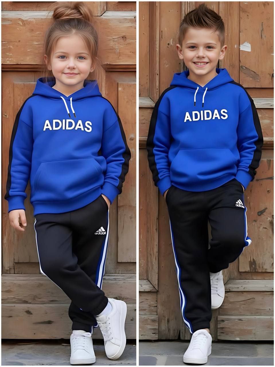 Adidas 2-Piece Blue Hoody Tracksuit Set - Kids Boys/girls (2PCs)