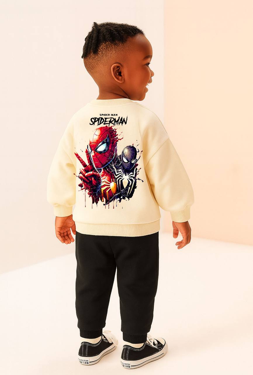 Spiderman Kids Boys beige Cotton Set - Kids Boys (2PCs)