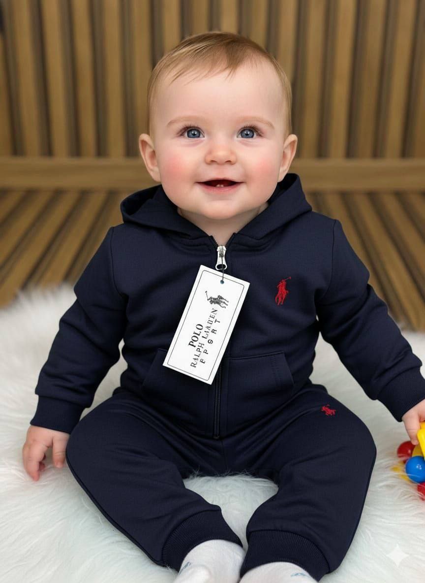 Polo Ralph Lauren Baby Soft Hoodie Dark Blue Tracksuit- Baby Boys (0 to 24M)