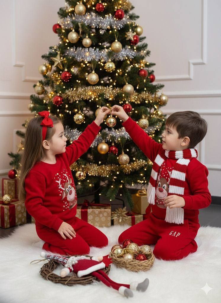 GAP Red Reindeer Christmas Tracksuit Set- Kids Boys/Girls (3-12Y)