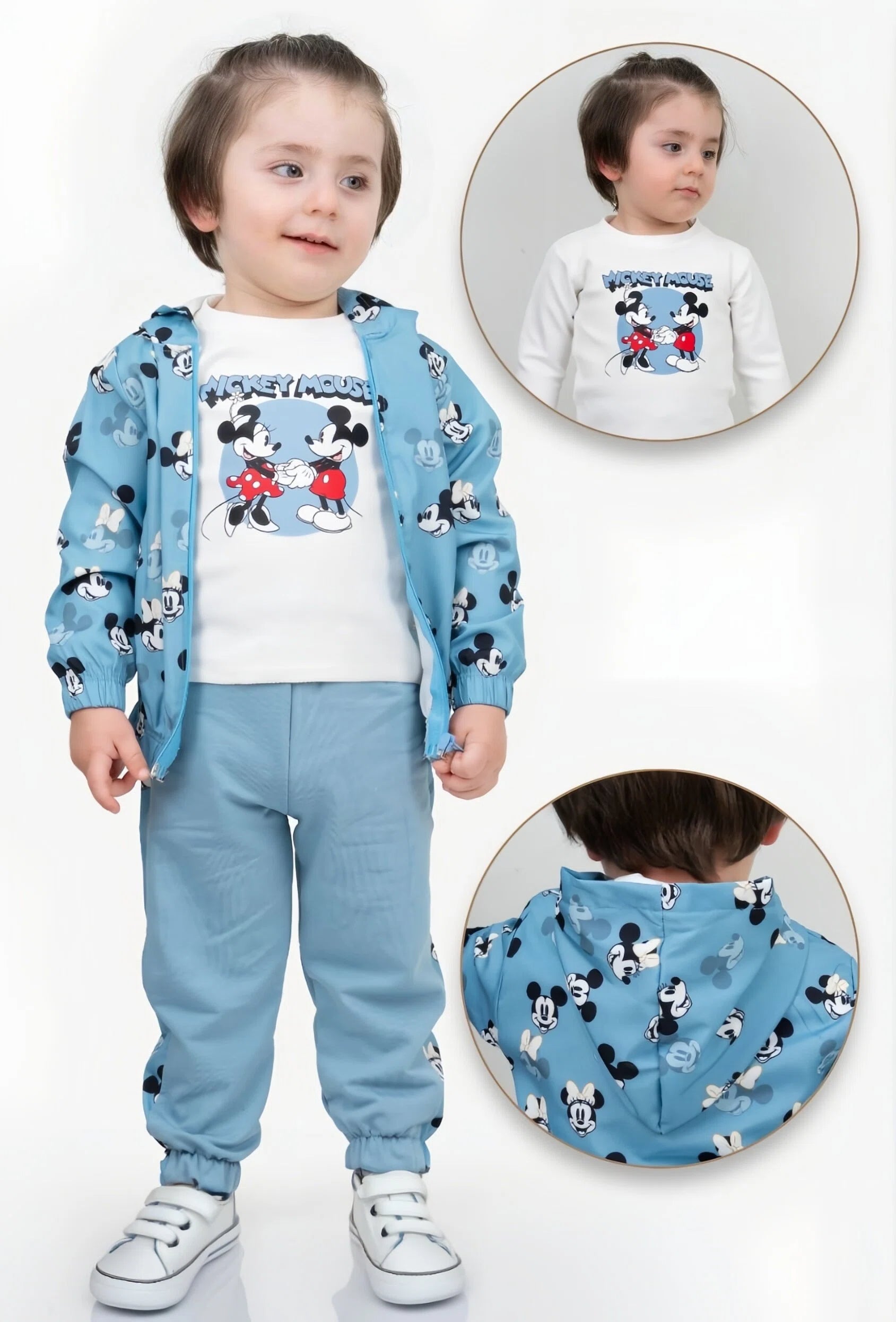 Mickey Mouse Blue 3-Piece Baby Girl Set - Baby Boys (3PCs)