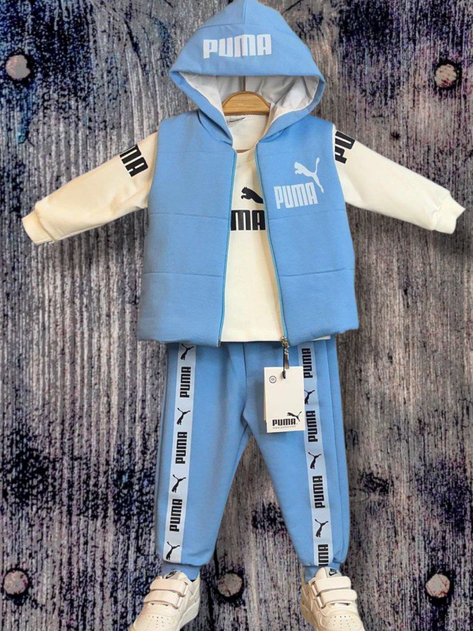 PUMA Baby Boys 3-Piece Blue Winter Outfit Set - Baby Boys (0-24M)
