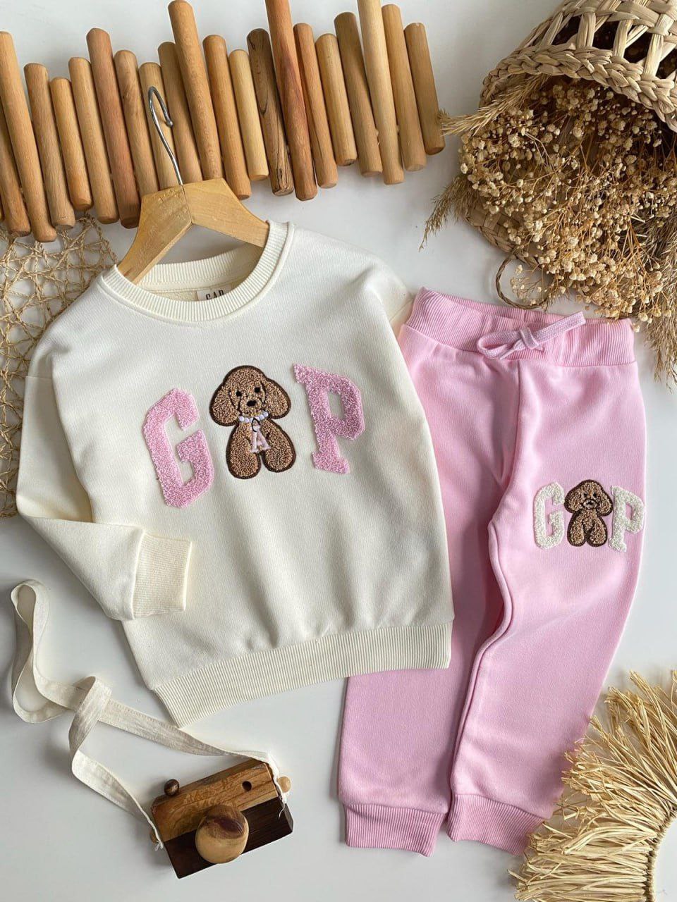 Cozy Teddy Heart Girls Set (Fleece Inside) - Kids Girls (2-8Y)